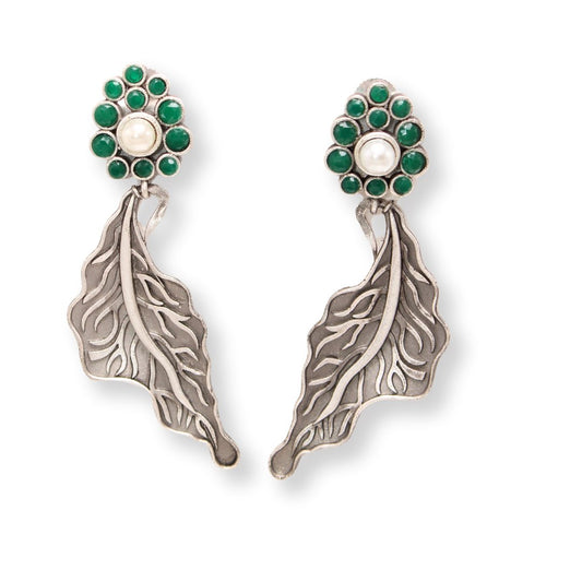 BIG LEAF EARRING DANGLER-GREEN -EARRING