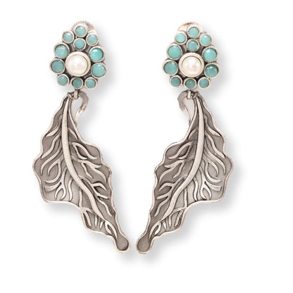 BIG LEAF EARRING DANGLER-MINT -EARRING