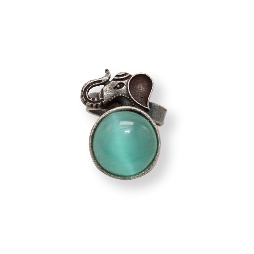 BIG STONE ELEPHANT RING-TURQUOISE -Rings