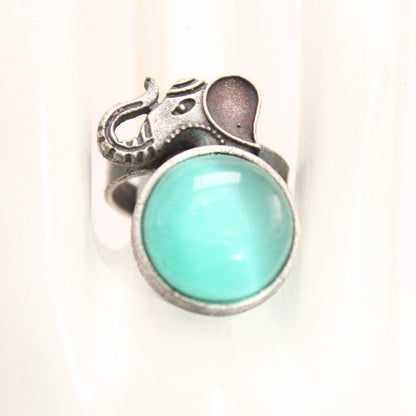 BIG STONE ELEPHANT RING-TURQUOISE -Rings