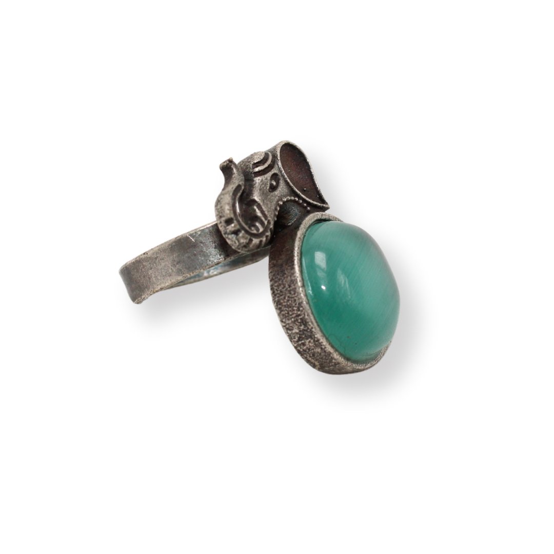 BIG STONE ELEPHANT RING-TURQUOISE -Rings