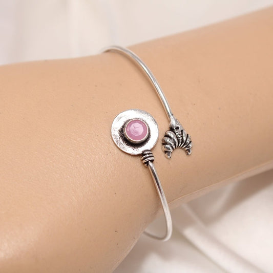 BRACELET-PINK STONE & MOON PATTERN -Bracelets