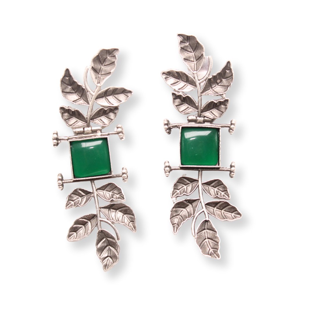 CREEPER LEAVES EARRINGS-GREEN -EARRING