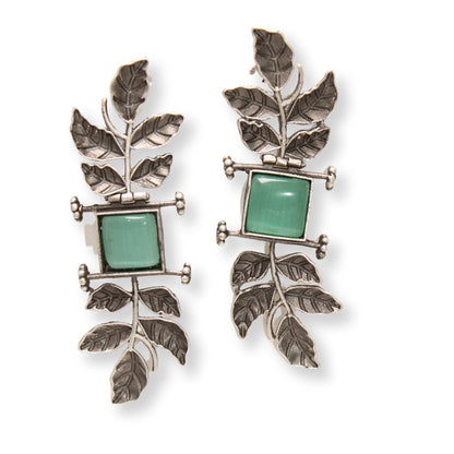 CREEPER LEAVES EARRINGS-LIGHT GREEN -EARRING