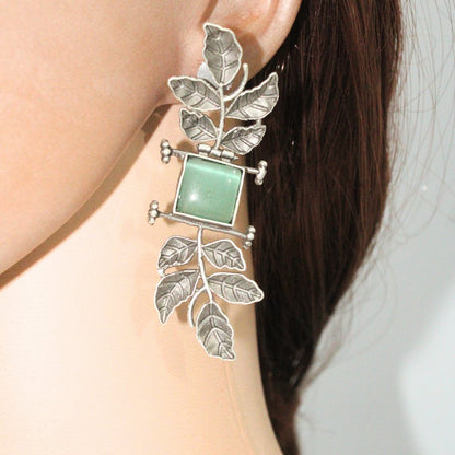 CREEPER LEAVES EARRINGS-LIGHT GREEN -EARRING