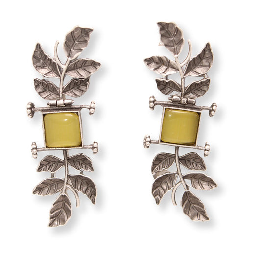 CREEPER LEAVES EARRINGS-YELLOW -EARRING