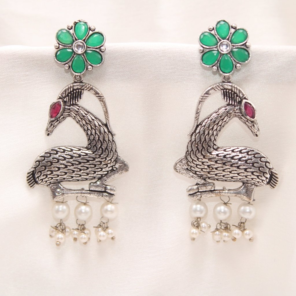 DEER PATTERN DANGLER-GREEN -EARRING