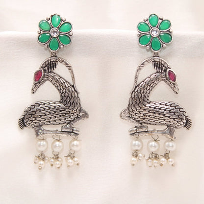 DEER PATTERN DANGLER-GREEN -EARRING