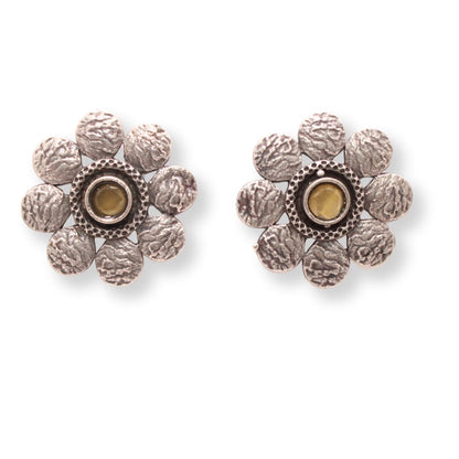 ENBOSS CRUSH FLOWER STUD-YELLOW -EARRING