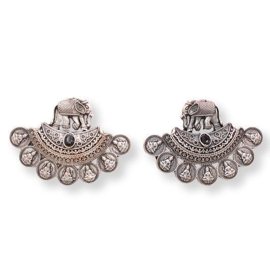 HAATHI LAKSMI PAIR STUD-BLACK -EARRING