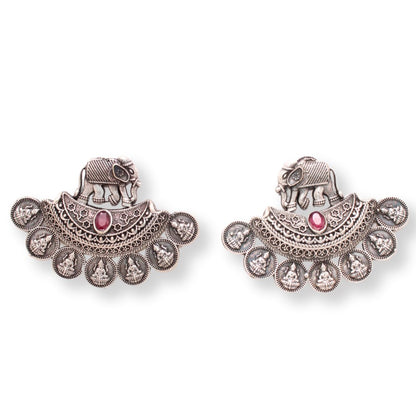 HAATHI LAKSMI PAIR STUD-RED -EARRING