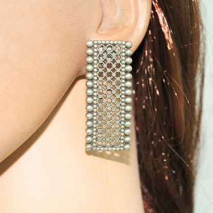 JAALI STUD-SILVER -EARRING