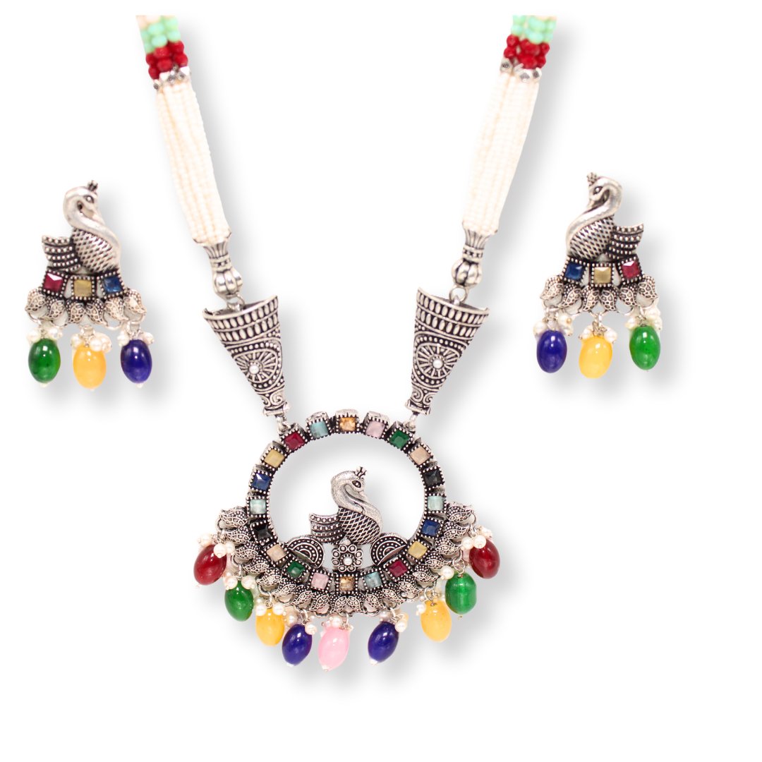 MAYURA PENDANT SET-MULTI COLOUR -Charms & Pendants