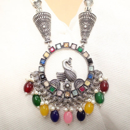 MAYURA PENDANT SET-MULTI COLOUR -Charms & Pendants