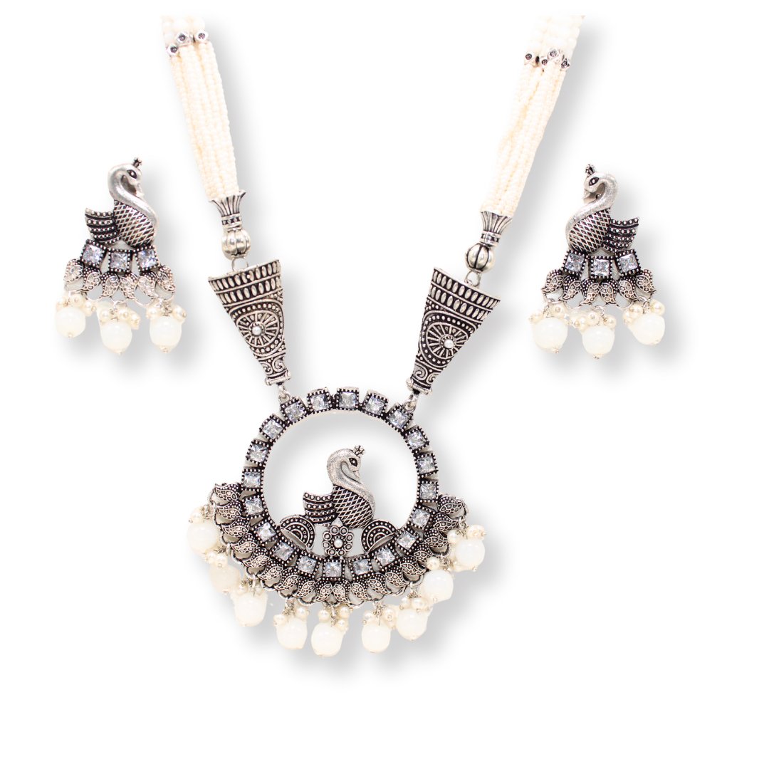 MAYURA PENDANT SET-WHITE -Charms & Pendants