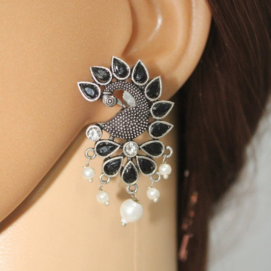 MAYURA STUD EARRING-BLACK -EARRING