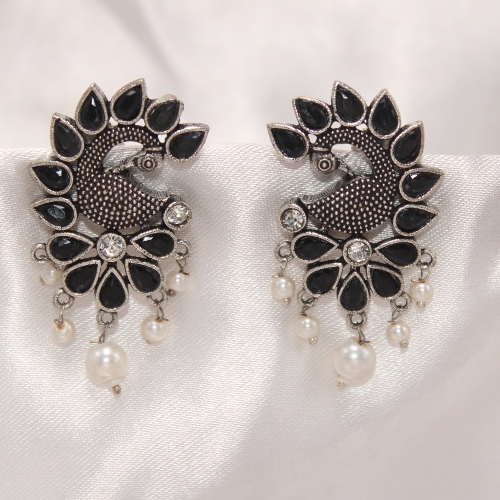 MAYURA STUD EARRING-BLACK -EARRING