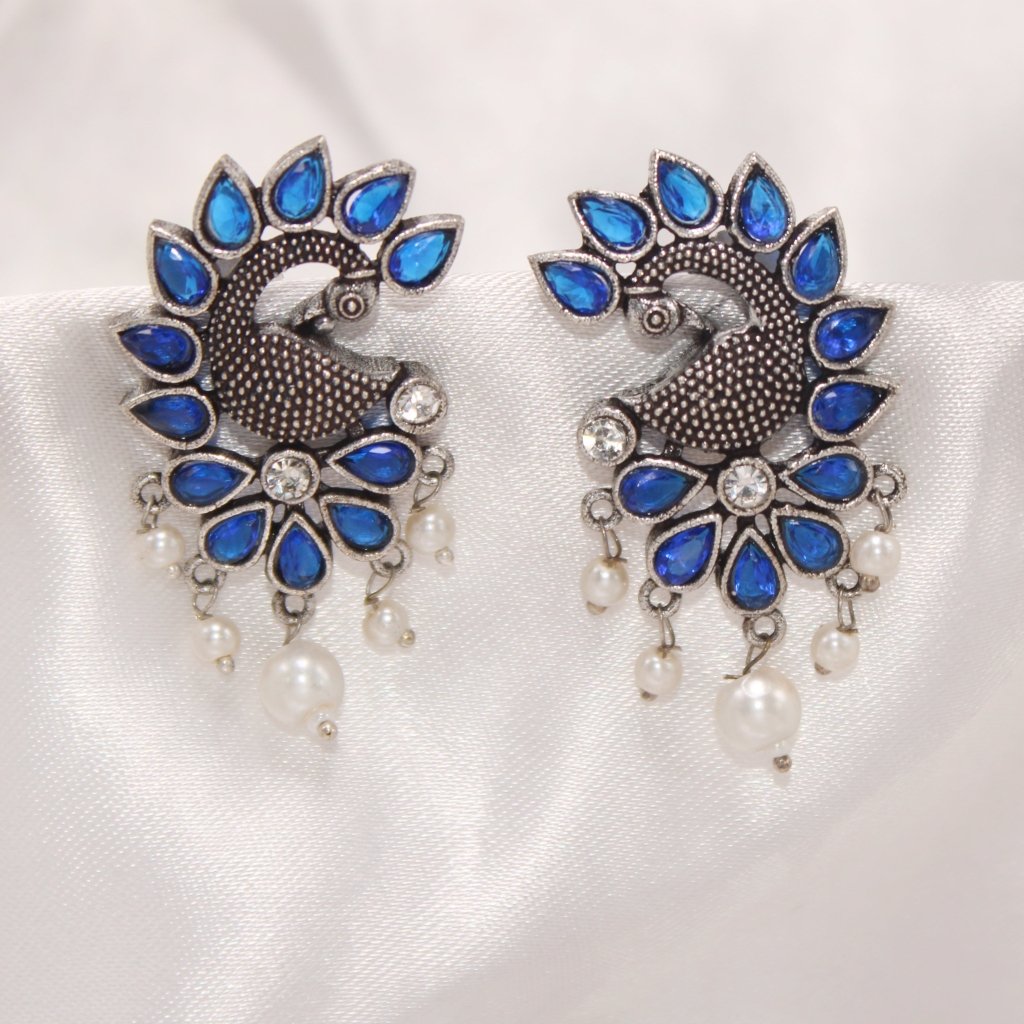 MAYURA STUD EARRING-BLUE -EARRING