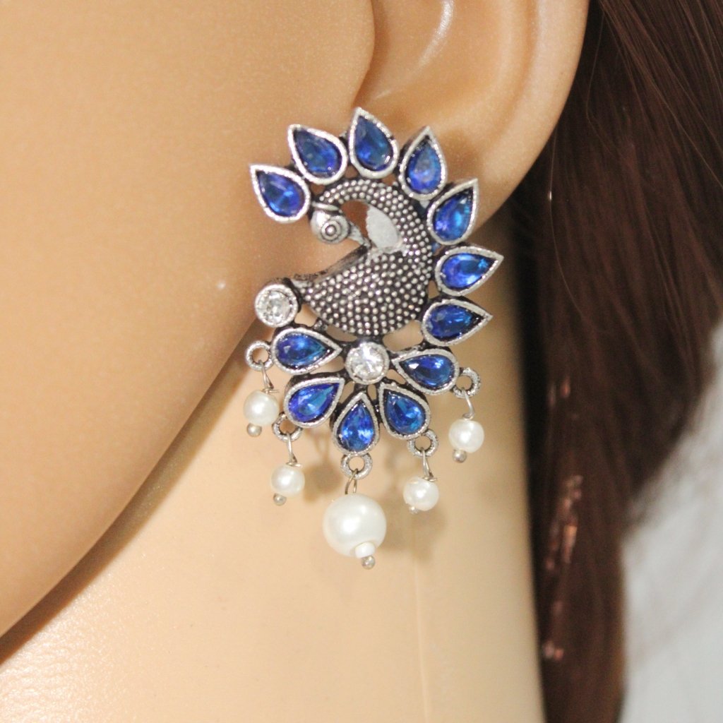 MAYURA STUD EARRING-BLUE -EARRING