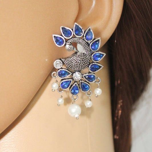 MAYURA STUD EARRING-BLUE -EARRING