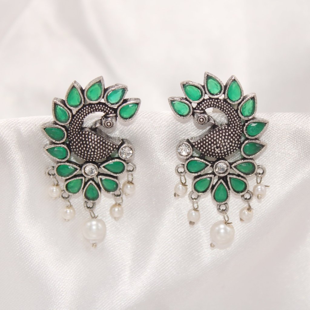 MAYURA STUD EARRING-GREEN -EARRING