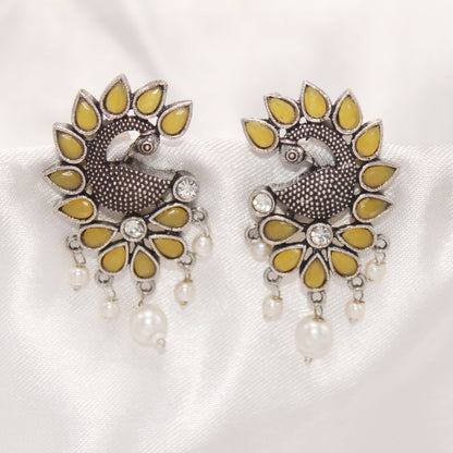 MAYURA STUD EARRING-YELLOW -EARRING