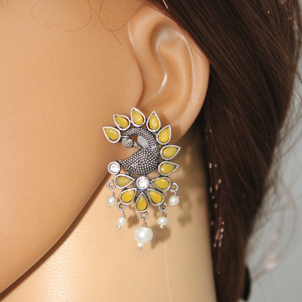 MAYURA STUD EARRING-YELLOW -EARRING