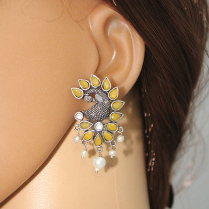 MAYURA STUD EARRING-YELLOW -EARRING