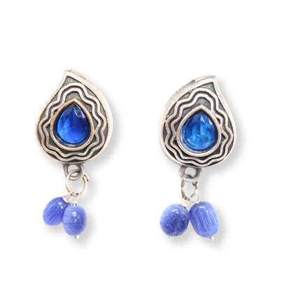 MEENAKARI AND STONE PENDANT SET-BLUE -Charms & Pendants