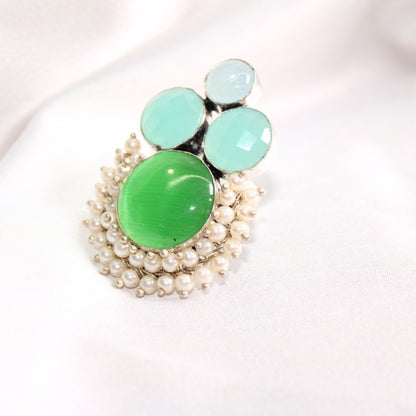 MONALISA STONE FUSION RING-GREEN -