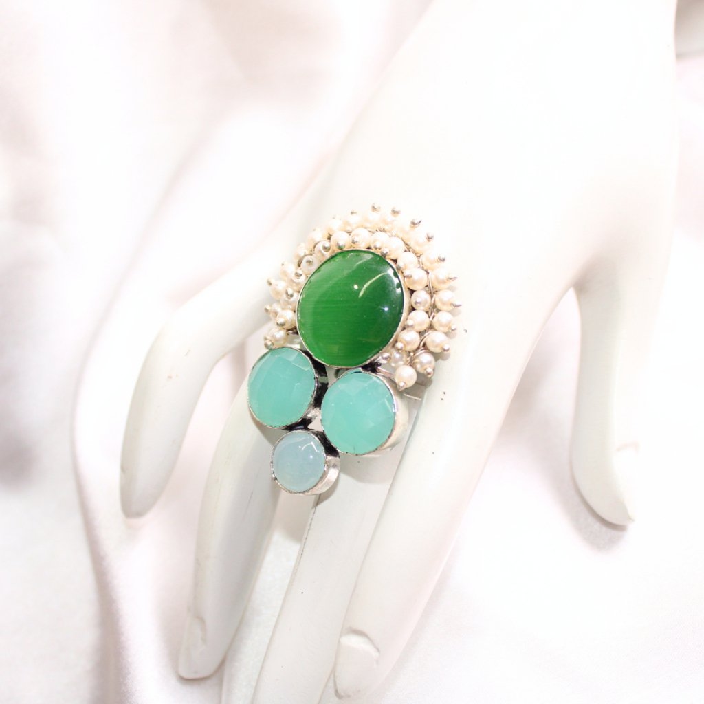 MONALISA STONE FUSION RING-GREEN -