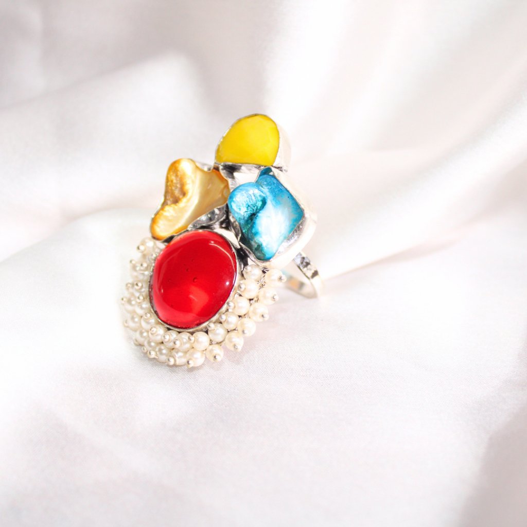 MONALISA STONE FUSION RING-RED -