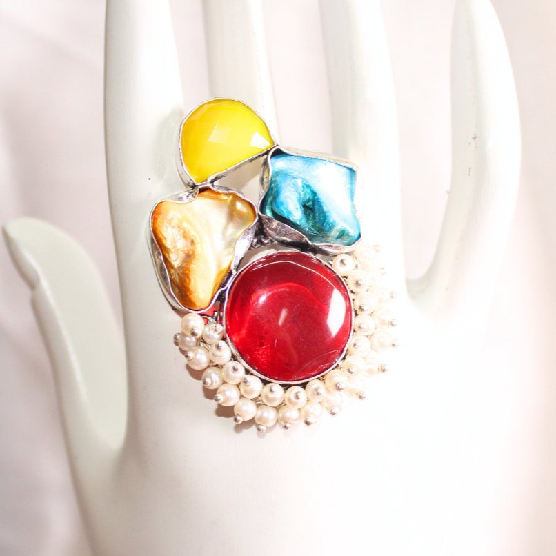 MONALISA STONE FUSION RING-RED -