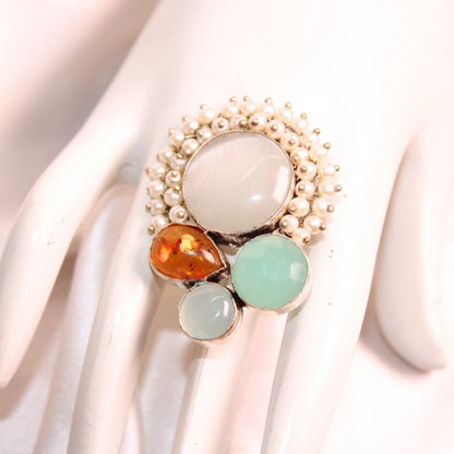 MONALISA STONE FUSION RING-WHITE -