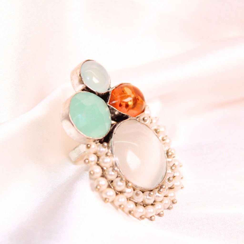 MONALISA STONE FUSION RING-WHITE -