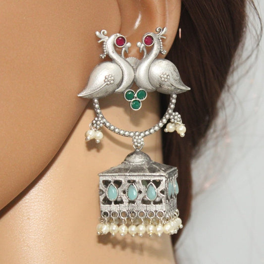 MOR PAIR BIG JHUMKA-SKY BLUE -Earrings