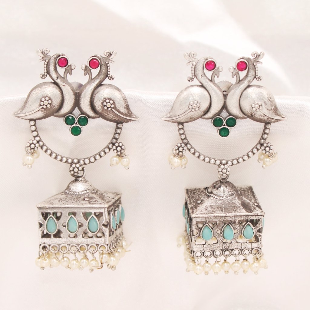 MOR PAIR BIG JHUMKA-SKY BLUE -Earrings