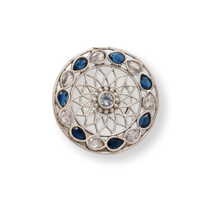 MULTI STONE RING ROUND SHAPE-BLUE -Rings