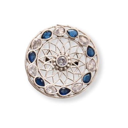 MULTI STONE RING ROUND SHAPE-BLUE -Rings