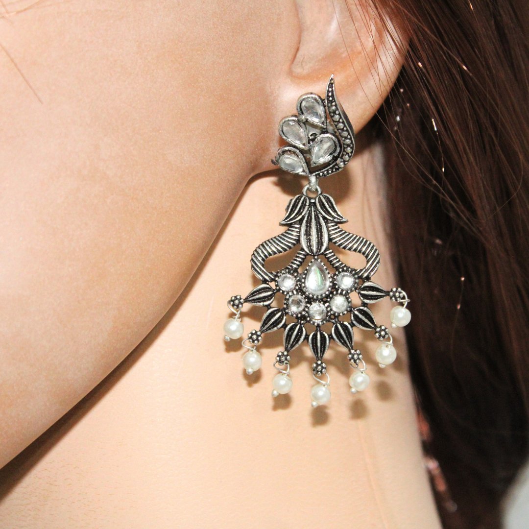 NAVRANG PANKHURI JHUMKA-TRANSPARENT -Earrings