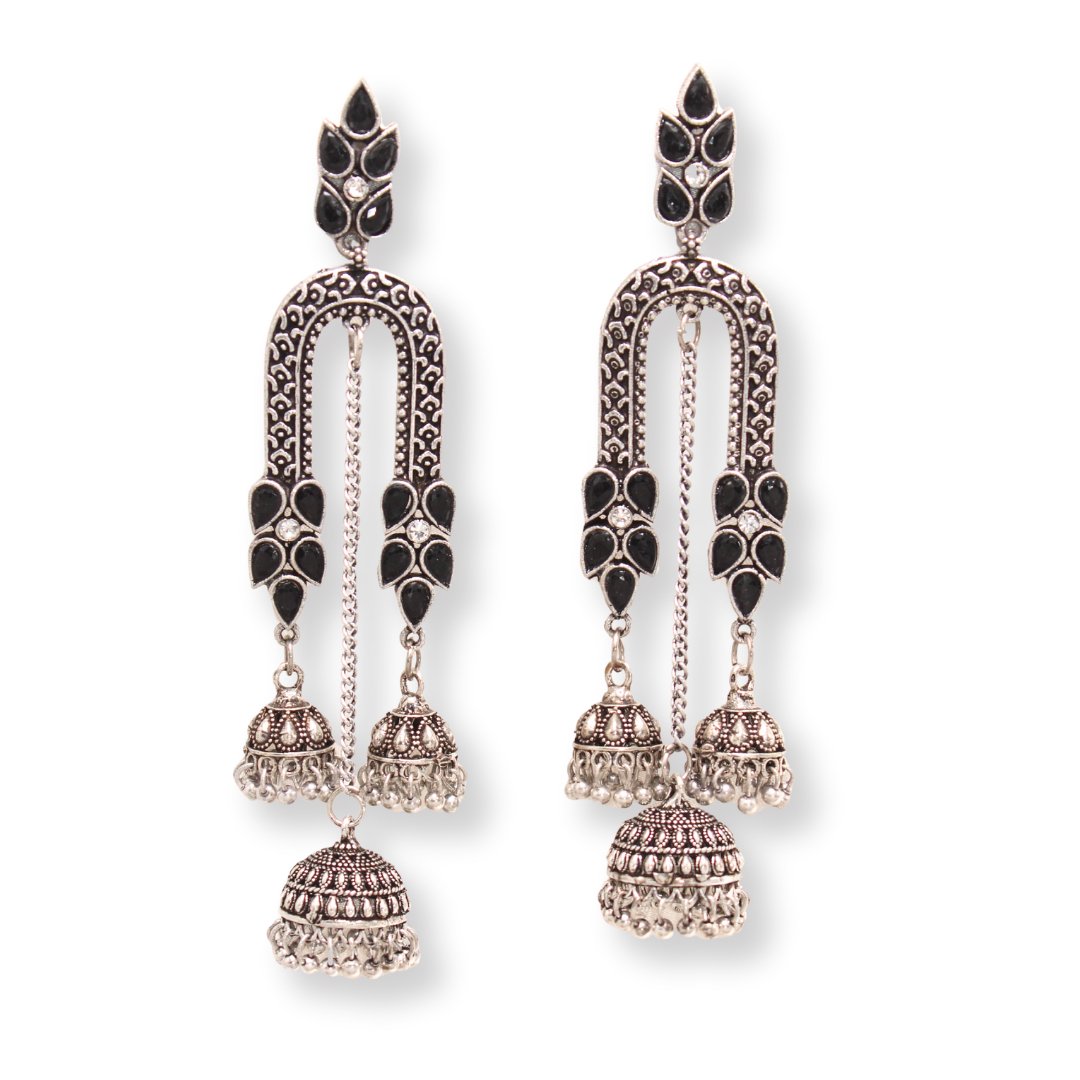 NAVRANG U-SHAPE JHUMKA- BLACK -