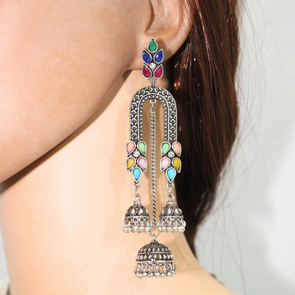 NAVRANG U-SHAPE JHUMKA- MULTICOLOUR -