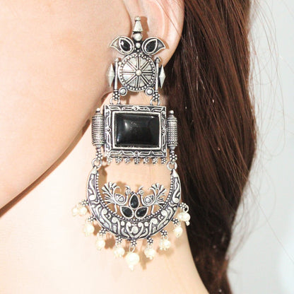 NEETI CHANDBALI JHUMKA-BLACK -Earrings