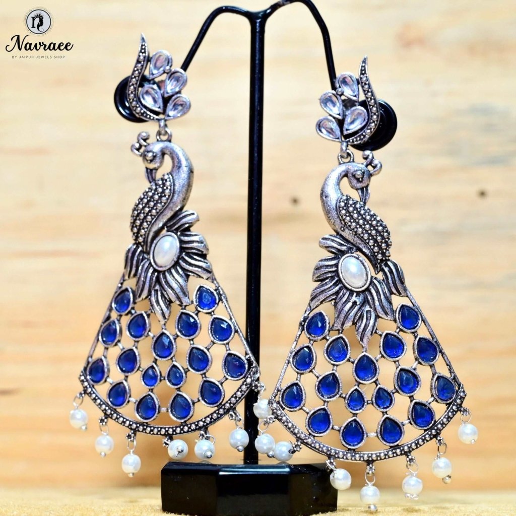 MAYURA CHANDBALI-BLUE -Earrings