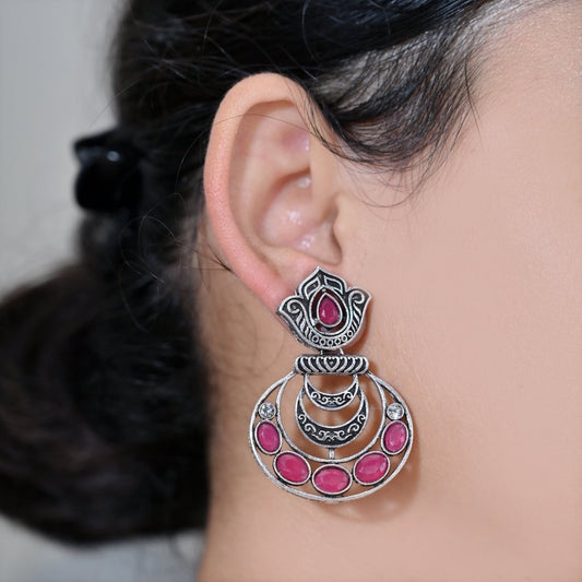 RIWAAZ POTLI JHUMKA-MAROON -Earrings