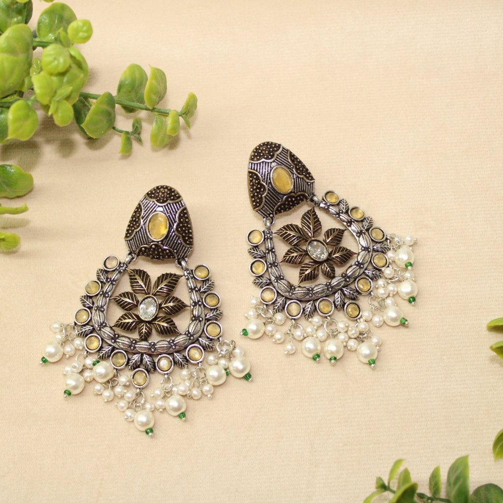 VIRASAT JHALRA JHUMKA-YELLOW -EARRING