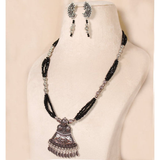 OXIDISED MANGALSUTRA- PEACOCK PATTERN -