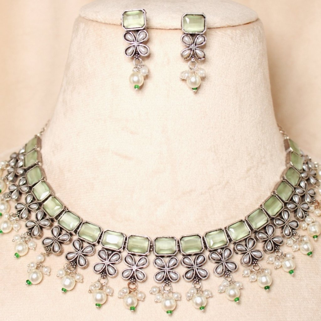 NAGINA NECKLACE SET- SEA GREEN -Necklaces