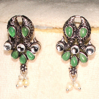 SATRANG NECKLACE SET DARK GREEN -Jewelry Sets