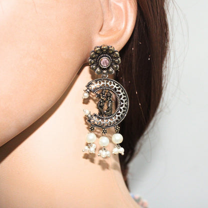 RADHA KRISHNA DUAL TONE JHUMKA-PINK -Earrings